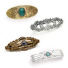 4 Packs Vintage Gem Decorative Hair Barrettes for Women Girls Classic Carved Pattern Retro Metal French Hair Clips Hairp