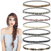 7 Pcs Rhinestone Beaded Headbands Fashionable Crystal Beaded Elastic hairbands for Women Girls Hair Jewelry Accessories