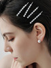 Xerling 4Pcs Shiny Silver Sparkly Bobby Pins Teardrop Zircon Crystal Hair Clips Wedding Brides Hair Styling Pins Hairpin