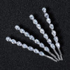 Xerling 4Pcs Shiny Silver Sparkly Bobby Pins Teardrop Zircon Crystal Hair Clips Wedding Brides Hair Styling Pins Hairpin
