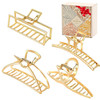 4 Pack Large Gold Hair Claw Clips for Women Thick Hair French Design Metal Cross Banana NonSlip Hair Catch Barrette Jaw