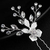Sliver Flower Hair Comb With 2 Clear Crystal Hair Pins Hair Sticks Wedding Comb Bridal Hair Clips For Brides and Bridesm