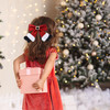 Christmas Hair Bow Clips for Girls Women Sparkly Sequin Satan Boots Hair Clips 5 inch Red Glitter Bows Alligator Hairpin