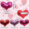 3Colors Valentine Heart Hair Clips Glitter Sequin Heart Hairpins Hair Barrettes Red Pink Rose Red Hair Pins Hair Accesso