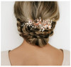 SWEETV Metal Hair Comb Rhinestone Bridal Hair Clip Handmade Wedding Hair Accessories for Brides and Bridesmaid Rose Gold