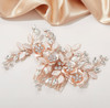 SWEETV Metal Hair Comb Rhinestone Bridal Hair Clip Handmade Wedding Hair Accessories for Brides and Bridesmaid Rose Gold