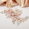 SWEETV Metal Hair Comb Rhinestone Bridal Hair Clip Handmade Wedding Hair Accessories for Brides and Bridesmaid Rose Gold