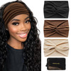 SN Remille Wide Headbands for Women Large Hairband Elastic NonSlip Headband Twist Knotted Accessories Yoga Workout Vinta