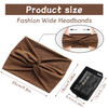 SN Remille Wide Headbands for Women Large Hairband Elastic NonSlip Headband Twist Knotted Accessories Yoga Workout Vinta