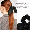 6PCS Hair Scrunchies Satin SilkRabbit Bunny Ear Bow Bowknot Scrunchie Bobbles Elastic Hair Ties Bands Ponytail Holder fo