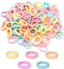 200Pcs Baby Hair Ties Soft Cotton Toddler Hair Ties 1 Inch Multicolor Seamless Hair Bands Valentines Exchange for Kids
