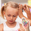 200Pcs Baby Hair Ties Soft Cotton Toddler Hair Ties 1 Inch Multicolor Seamless Hair Bands Valentines Exchange for Kids