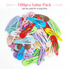 Sublaga 100Pcs Snap Hair Clips 2 Inch Bend Metal Barrettes 20 Assorted Colors No Slip Cute Solid Candy Color Hair Access