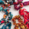 5 Pcs Halloween Scrunchies for Hair Halloween Hair Scarf Holiday Hair Scrunchies Silk Hair Scarfs with Ribbon Bow for Wo