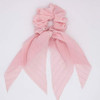 DINPREY Hair Scarfs for Women Girls 8 Pcs Double Layer Bow Scrunchies for Hair Bunny Ear Scrunchies with Assorted Colors