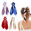 6Pcs Ribbon Scrunchie For WomanSolid Colors Elastic Hair Bands Hair ScarfBow Hair TieVintage Hair Accessories Ropes Pony