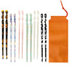 Acetate Tortoise Shell Hair Sticks Leopard Print Hair Pins 12 Pieces for Long Hair Chinese Hair Styling Accessories for