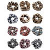 12 Pack Womens Animal Style Leopard Print Hair Scrunchies Cheetah Hair Ties Chiffon Ponytail Holder Elastic Bobbles 12 P