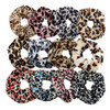 12 Pack Womens Animal Style Leopard Print Hair Scrunchies Cheetah Hair Ties Chiffon Ponytail Holder Elastic Bobbles 12 P