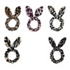 DINPREY Set of 5 Leopard Animal Print Hair Scrunchies Cheetah Scrunchies Elastic Hair Bands Leopard Hair Bow Ponytail Ho