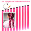 RINBOOOL Pink Hair Extensions Clip in 22 Inch 10 Pcs Long Straight Colored for Women Highlight Party Synthetic