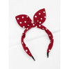 Huachi Bow Headbands for Girls Women Red Polka Dot Headwrap Cute Turban Hair Hoop Knotted with Bunny Ears Vintage Hair A