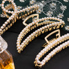 LINXUXIE Large Pearl Hair Clips 45 inch Zinc Alloy Banana Claw Clips for Thick Hair Strong Hold Accessories for Women an