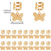 Aswewamt 40 Pcs Gold Butterfly Braid Hair Clips Adjustable Metal Butterflies Decoration Rings Clips Hair Charms Styling