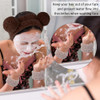 AHONEY Spa Bear Ears Headband Face Wash Headband and Wristband Set Cute Makeup Skincare Headbands Wrist Bands for Washin
