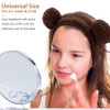 AHONEY Spa Bear Ears Headband Face Wash Headband and Wristband Set Cute Makeup Skincare Headbands Wrist Bands for Washin