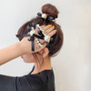 7 Pcs Pearl Black Elastic Hair Ties Ponytail Holders Hair Ropes Scrunchie Ropes for Women Girls