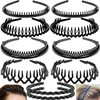 LAPOHI 10 pcs Non Slip Fashion Effortless Plastic Headbands with Teeth Skinny Hair Accessories Bands Combs for Women Men