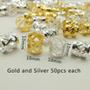 LEILEIXI 100pcs Gold and Silver Dreadlock Accessories Hair Cuffs for Braids Loc Jewelry Rings Adjustable Hair Beads for