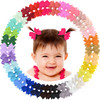 ALinmo Baby Hair Clips 60PCS 2 Fully Lined Tiny Hair Bows Alligator Clips for Infants and Toddlers in Pairs