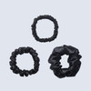 ZIMASILK 100 Mulberry Silk Hair Scrunchies 19 Momme Elastic Silk Hair Ties for Women Girls Gentle NoTug 3 Sizes Black