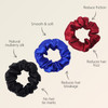 ZIMASILK 100 Mulberry Silk Hair Scrunchies 19 Momme Elastic Silk Hair Ties for Women Girls Gentle NoTug 3 Pack Burgundy