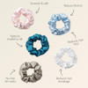 ZIMASILK 100 Mulberry Silk Hair Scrunchies 19 Momme Elastic Silk Hair Ties for Women Girls Gentle NoTug 5 Pack Light Blu