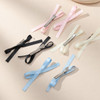 SALOCY Hair Bow Clips 8 Pcs Hair Ribbons Hair Bows for Women Girls Pink Beige Black Blue Set1 Satin Bow Clamp