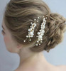 Cinaci 25 Pack Sparkly Glitter Gold Rhinestone Pearl Leaf Flower Metal Wedding Bride Bridal Metal Hair Side CombsUshaped