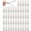 Cinaci 50 Pack Bulk 5cm 2 Inches Rectangle Square Silver Metal Hair Clips Barrettes Hairpins Thin Fine Bang Hair Holders