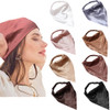 DINPREY Short style Elastic Hair Scarf Headbands Silk Hair Bandanas Scarf Solid Head Kerchief Headbands with Clips for W