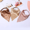 DINPREY Short style Elastic Hair Scarf Headbands Silk Hair Bandanas Scarf Solid Head Kerchief Headbands with Clips for W