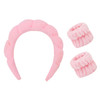Casoty 3 Pcs Terry Cloth Headband Face Wash Htband Set Skin Carband and Wrisadbands Hair Band Spa Wristband Set Makeup H