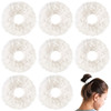 OIIKI White Fuzzy Hair Scrunchies 8pcs Furry Hair Ties Bands with Faux Rabbit Fur Soft Kawaii Fluffy Cute Elastic Hair T