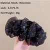 Myhiju Hair Clip Black Chiffon Mesh Tulle Rhinestone Bow Hair Clip Strong Hold Silk Bowknot Claw Clip for Women Hair Acc