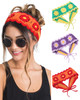 HAIMEIKANG Hippie Hair Bandanas Headbands for Women Boho Headband Knit Hair Bands Floral Head Wrap for Girlsredgreenpurp