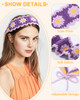 HAIMEIKANG Hippie Hair Bandanas Headbands for Women Boho Headband Knit Hair Bands Floral Head Wrap for Girlsredgreenpurp