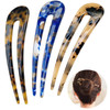 HYFEEL French Hair Forks Tortoise Shell U Shape Updo Hair Pins Clips for Thin Thick Hair 43 inch Classic Cellulose Aceta