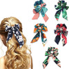 Tropical Travel Style Scrunchy Hair Rope TiesRibbon Bow Scrunchies Elastics Hair BandsSoft Scarf Hair Ties Bowknot Ponyt