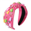 Knotted Headband for Women Crystal Embellished Top Knot Hairband Statement Wide Turban Hair Hoop Funny Gifts for Girls S